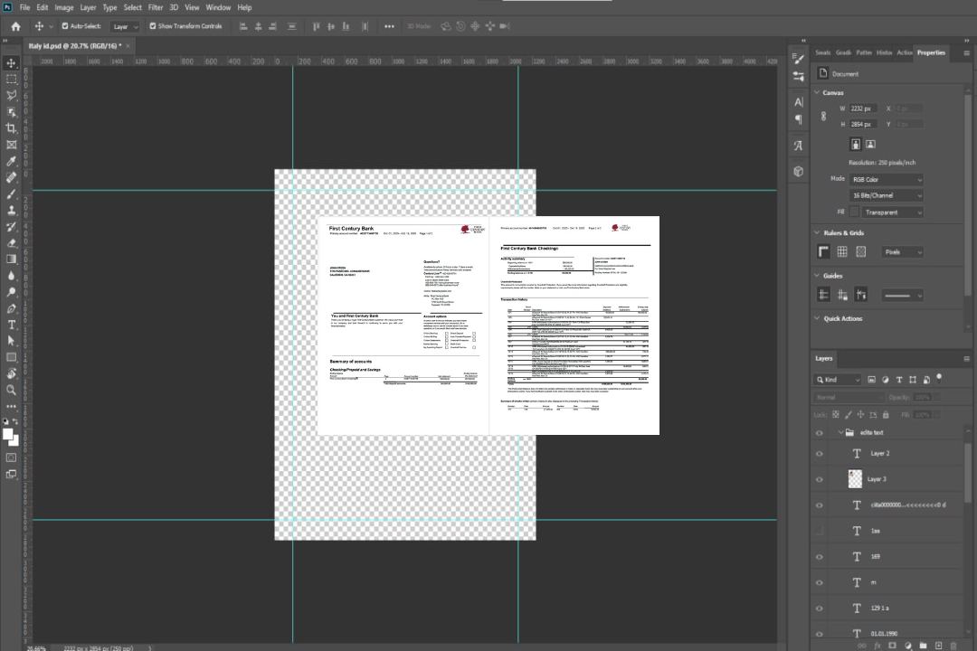 Modèle Word et PDF de relevé de compte bancaire du premier siècle des États-Unis, 2 pages template